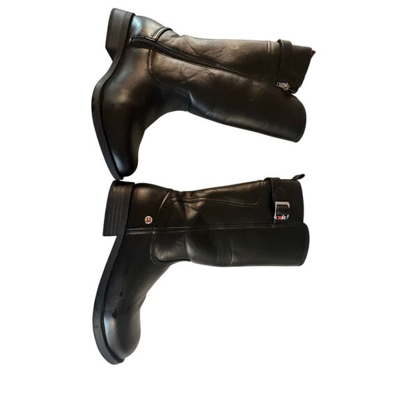 NWOB Tommy Hilfiger Kids Black Faux Leather Vallary Mid-calf Riding Boots Size 3 - Picture 5 of 9